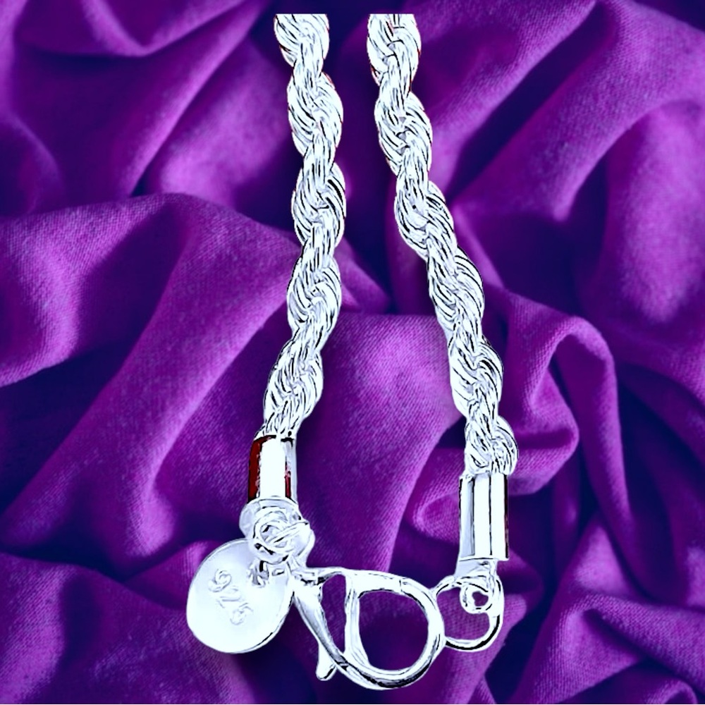 Sterling Silver bracelet Twist Rope Bracelet Chain New - Picture 6 of 14